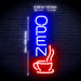 Vertical Open Coffee Flex Silicone LED Sign (Neon-Style, LED Technology) - Way Up Gifts