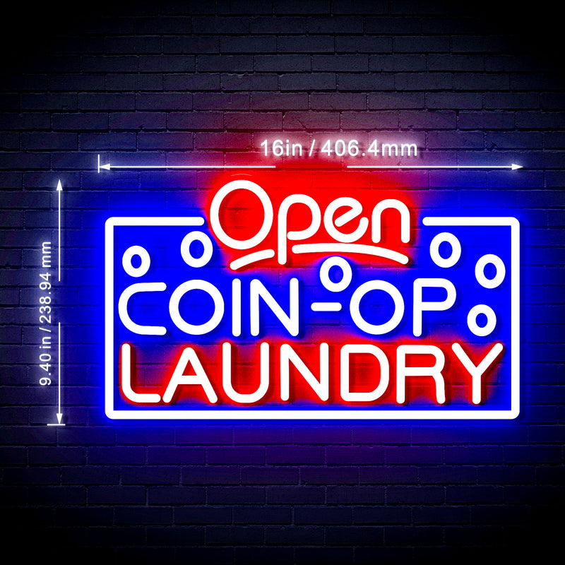 Laundromat Open Coin Operated Laundry Flex Silicone LED Sign (Neon-Style, LED Technology) - LED Gift Works