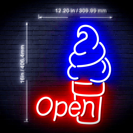 Ice Cream Open Flex Silicone LED Sign (Neon-Style, LED Technology) - Way Up Gifts