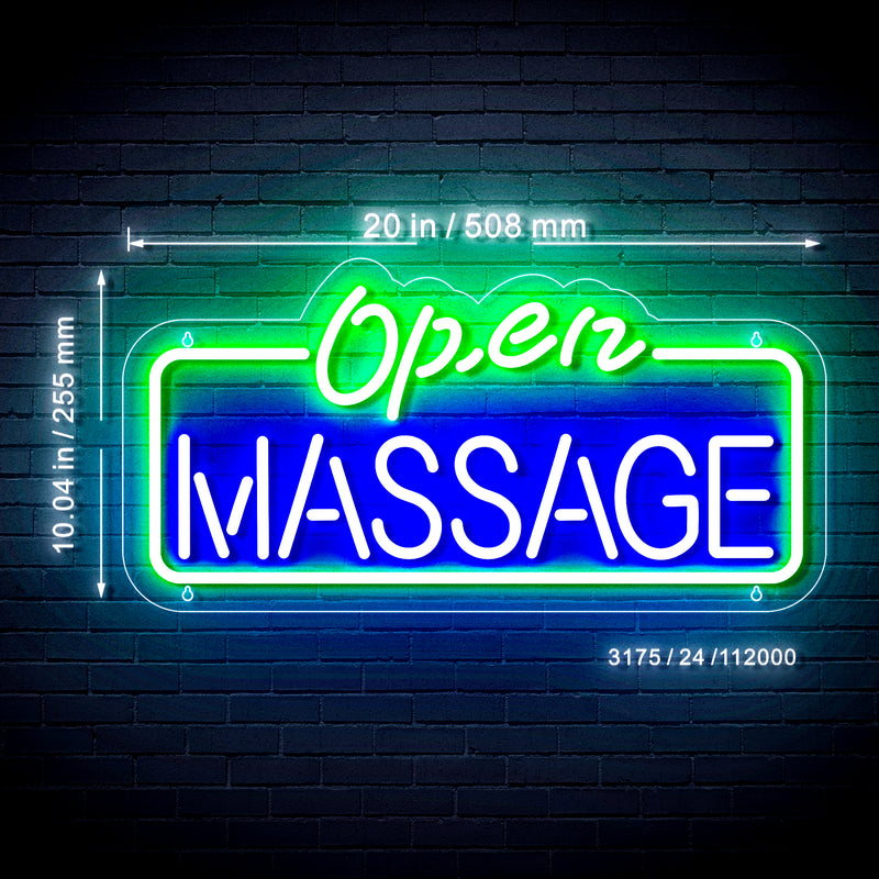 Massage Open Ultra-Bright LED Sign with Remote (Neon-Style, LED Technology) - LED Gift Works