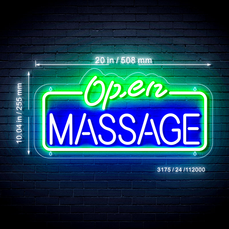 Massage Open Ultra-Bright LED Sign with Remote (Neon-Style, LED Technology) - LED Gift Works