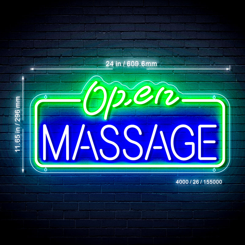 Massage Open Ultra-Bright LED Sign with Remote (Neon-Style, LED Technology) - LED Gift Works