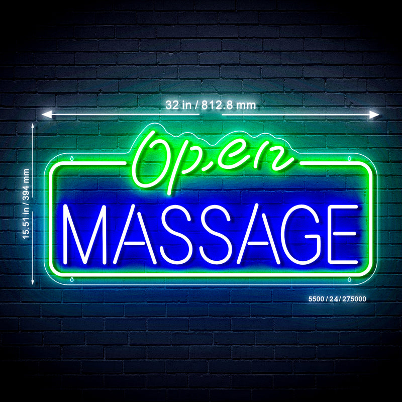 Massage Open Ultra-Bright LED Sign with Remote (Neon-Style, LED Technology) - LED Gift Works