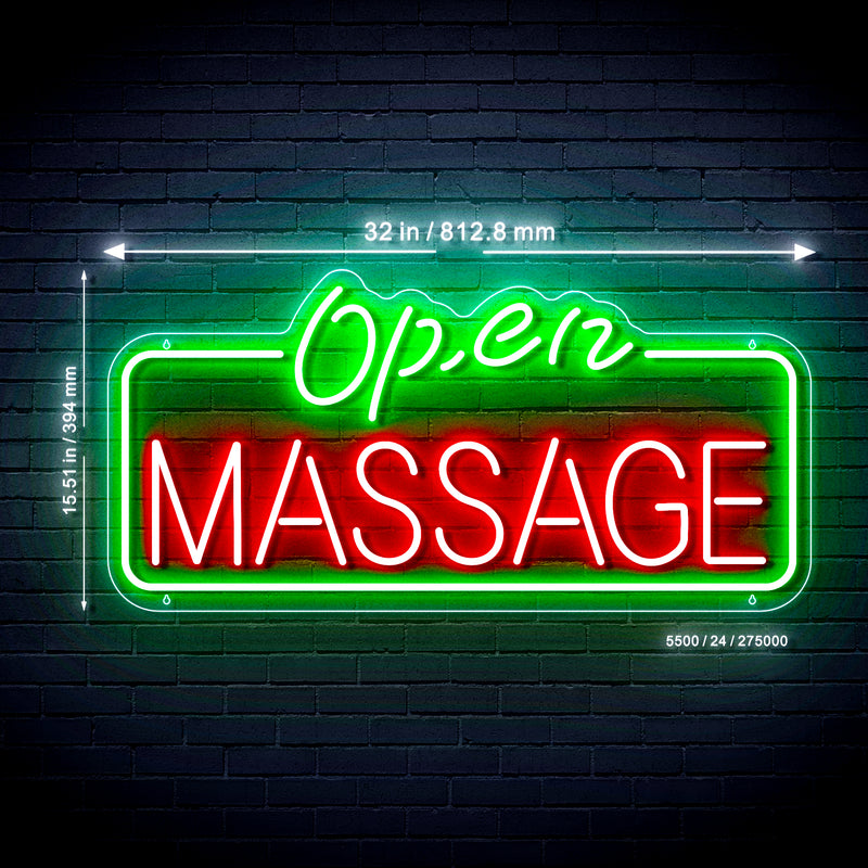 Massage Open Ultra-Bright LED Sign with Remote (Neon-Style, LED Technology) - LED Gift Works