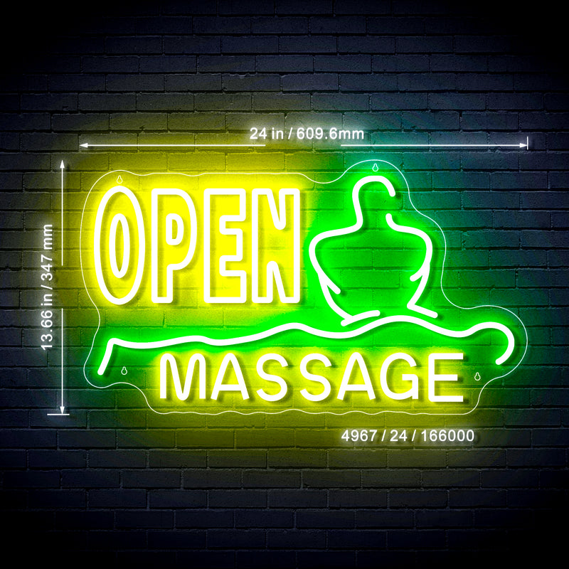 Open Massage Ultra-Bright LED Sign with Remote (Neon-Style, LED Technology) - LED Gift Works