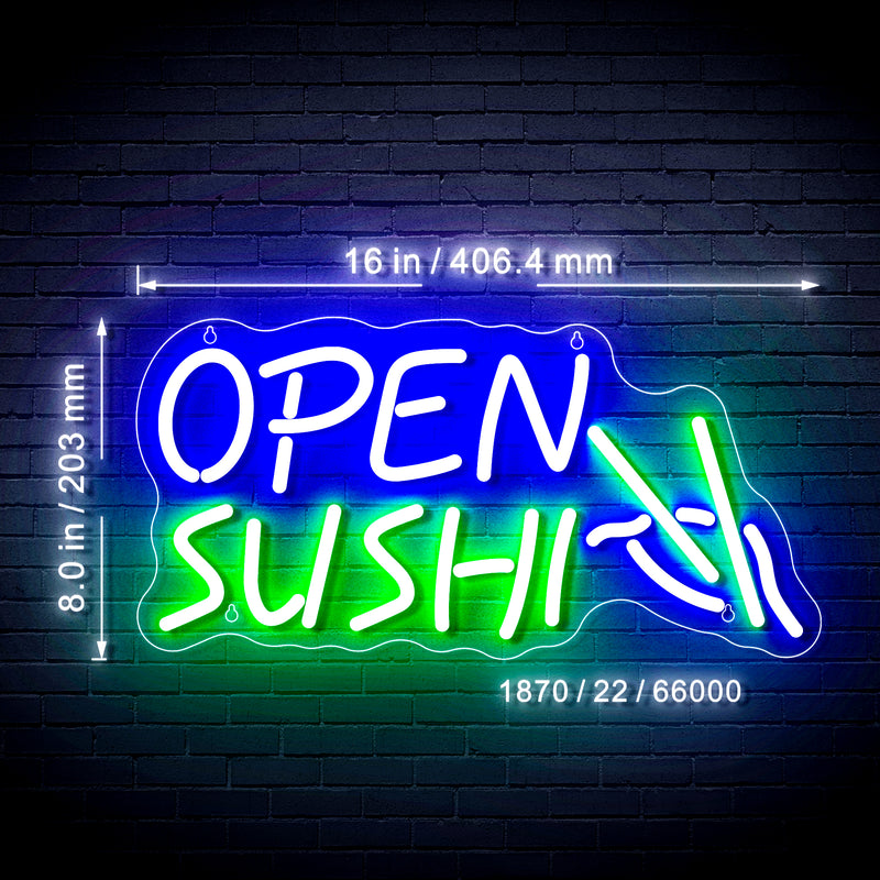 Open Sushi Flex Silicone LED Sign (Neon-Style, LED Technology) - LED Gift Works