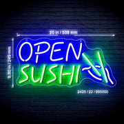 Open Sushi Ultra-Bright LED Sign with Remote (Neon-Style, LED Technology) - LED Gift Works