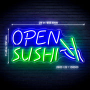 Open Sushi Ultra-Bright LED Sign with Remote (Neon-Style, LED Technology) - LED Gift Works