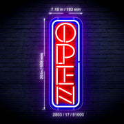 Vertical Open Sign Ultra-Bright LED Sign with Remote (Neon-Style, LED Technology) - LED Gift Works