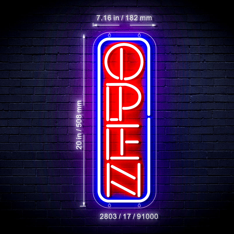 Vertical Open Sign Ultra-Bright LED Sign with Remote (Neon-Style, LED Technology) - LED Gift Works