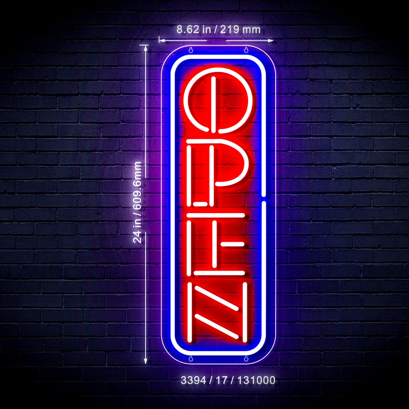 Vertical Open Sign Ultra-Bright LED Sign with Remote (Neon-Style, LED Technology) - LED Gift Works