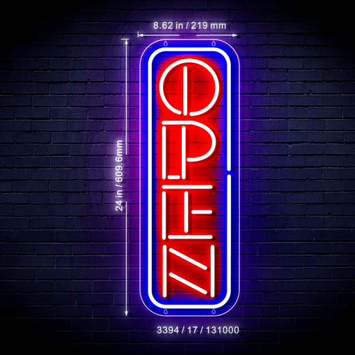 Vertical Open Sign Ultra-Bright LED Sign with Remote (Neon-Style, LED Technology) - LED Gift Works