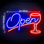 Open Wine Bar Ultra-Bright LED Sign with Remote (Neon-Style, LED Technology) - LED Gift Works