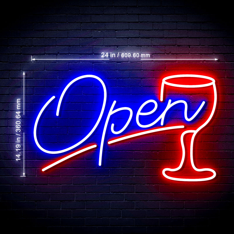 Open Wine Bar Ultra-Bright LED Sign with Remote (Neon-Style, LED Technology) - LED Gift Works