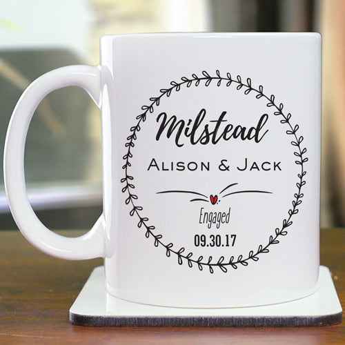Engagement Coffee Mug - Personalized Engaged Couple Coffee Mug Gift - LED Gift Works
