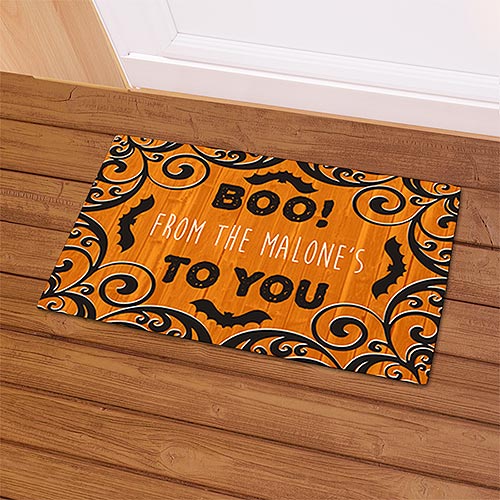 Boo to You Personalized Doormat - Custom Halloween Entry Mat - LED Gift Works