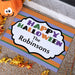 Happy Halloween Stripes Personalized Doormat - Custom Seasonal Entry Mat - Way Up Gifts