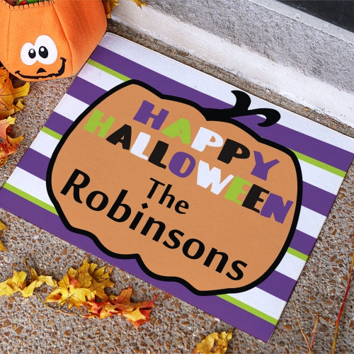 Halloween Personalized Doormat - Custom Holiday Entry Mat - LED Gift Works