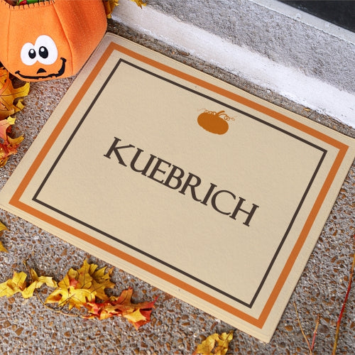 Family Name Fall Personalized Doormat - Custom Seasonal Entry Mat - LED Gift Works