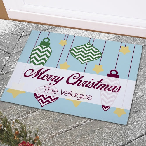 Christmas Welcome Mat Personalized Doormat - Custom Family Entry Mat - LED Gift Works