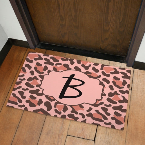 Leopard Print Personalized Welcome Mat - Custom Animal Pattern Doormat - Way Up Gifts