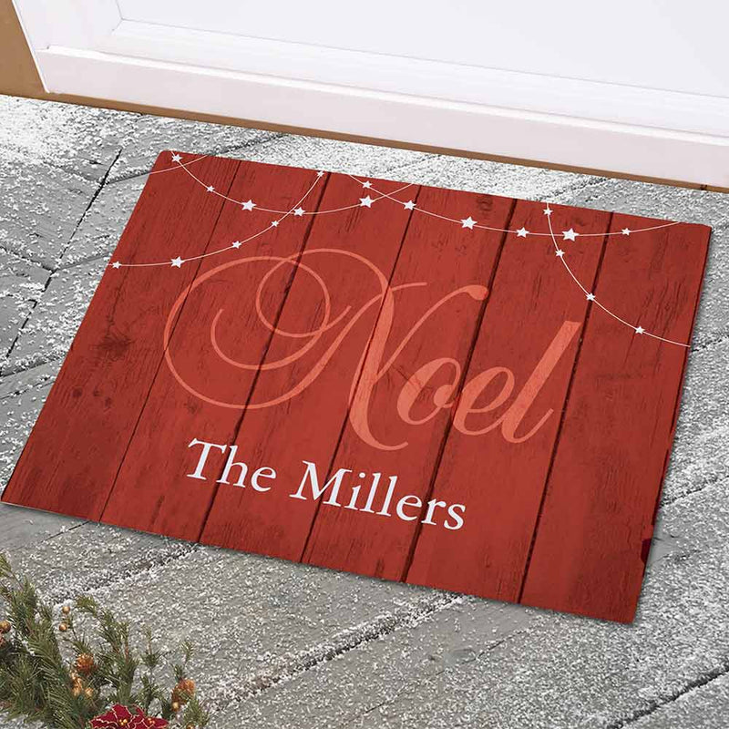 Noel Personalized Welcome Mat - Custom Christmas Doormat - LED Gift Works