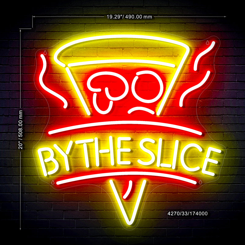 Pizza by the Slice Ultra-Bright LED Sign with Remote (Neon-Style, LED Technology) - LED Gift Works