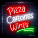 Pizza Calzones Wings Ultra-Bright LED Sign with Remote (Neon-Style, LED Technology) - Way Up Gifts