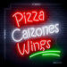 Pizza Calzones Wings Ultra-Bright LED Sign with Remote (Neon-Style, LED Technology) - Way Up Gifts