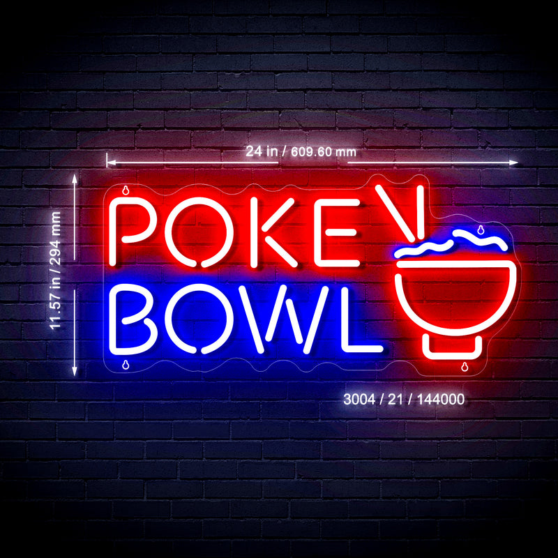 Hawaiian Poke Bowl Ultra-Bright LED Sign with Remote (Neon-Style, LED Technology) - LED Gift Works