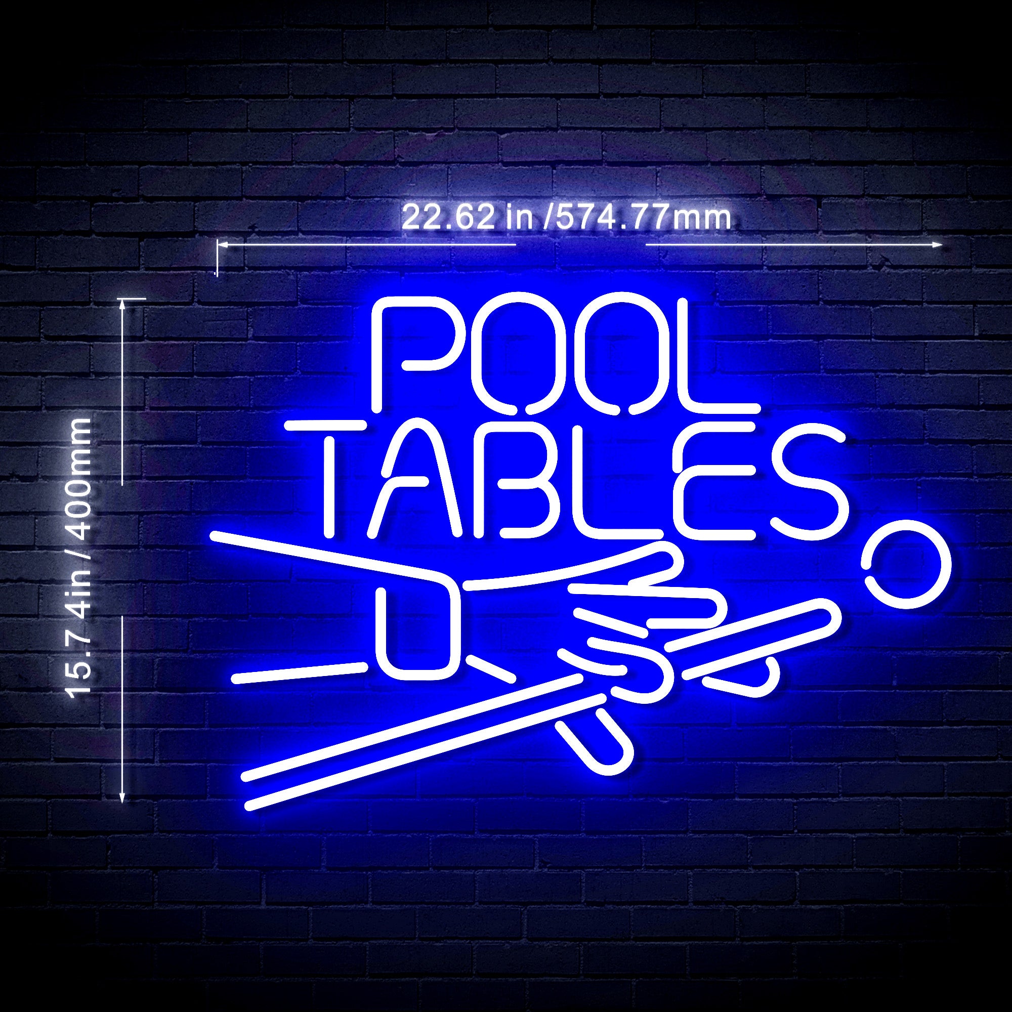Pool Tables Bar Ultra-Bright LED Sign with Remote (Neon-Style, LED Tec ...