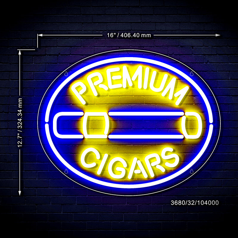 Premium Cigars Flex Silicone LED Sign (Neon-Style, LED Technology) - LED Gift Works