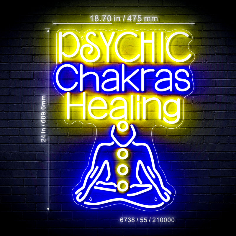 Psychic Chakras Healing Ultra-Bright LED Sign with Remote (Neon-Style, LED Technology) - LED Gift Works