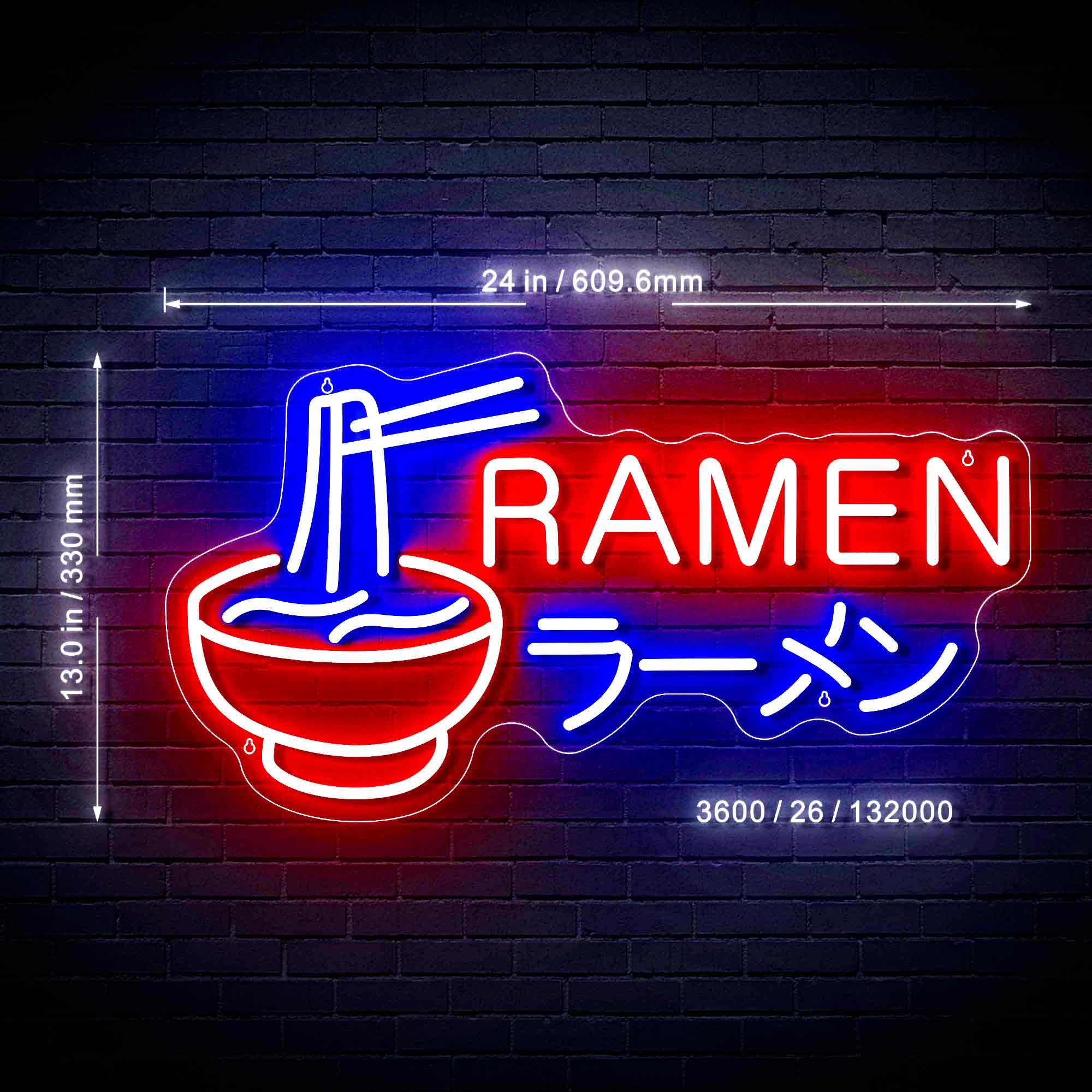 Japanese Noodles Ramen Ultra-Bright LED Sign with Remote (Neon-Style ...