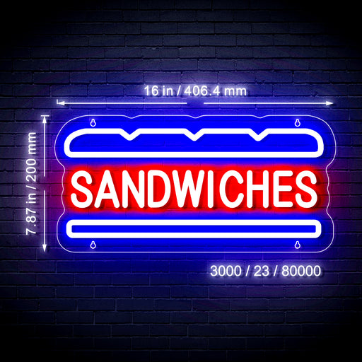 Sandwiches Flex Silicone LED Sign (Neon-Style, LED Technology) - LED Gift Works