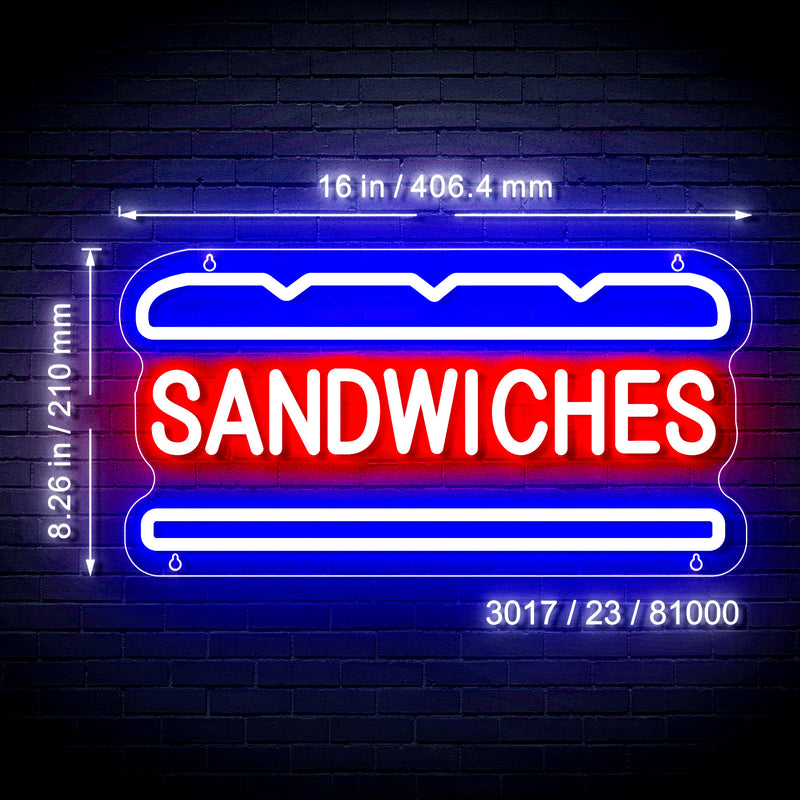 Sandwiches Flex Silicone LED Sign (Neon-Style, LED Technology) - LED Gift Works