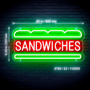 Sandwiches Ultra-Bright LED Sign with Remote (Neon-Style, LED Technology) - LED Gift Works