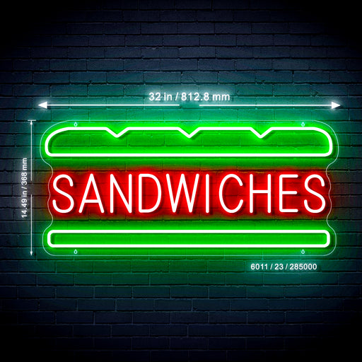 Sandwiches Ultra-Bright LED Sign with Remote (Neon-Style, LED Technology) - LED Gift Works