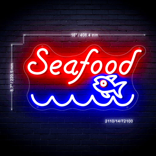 Fish Seafood Restaurant Flex Silicone LED Sign (Neon-Style, LED Technology) - Way Up Gifts