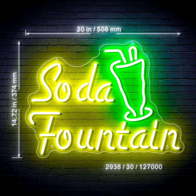 Soda Fountain Ultra-Bright LED Sign with Remote (Neon-Style, LED Technology) - LED Gift Works