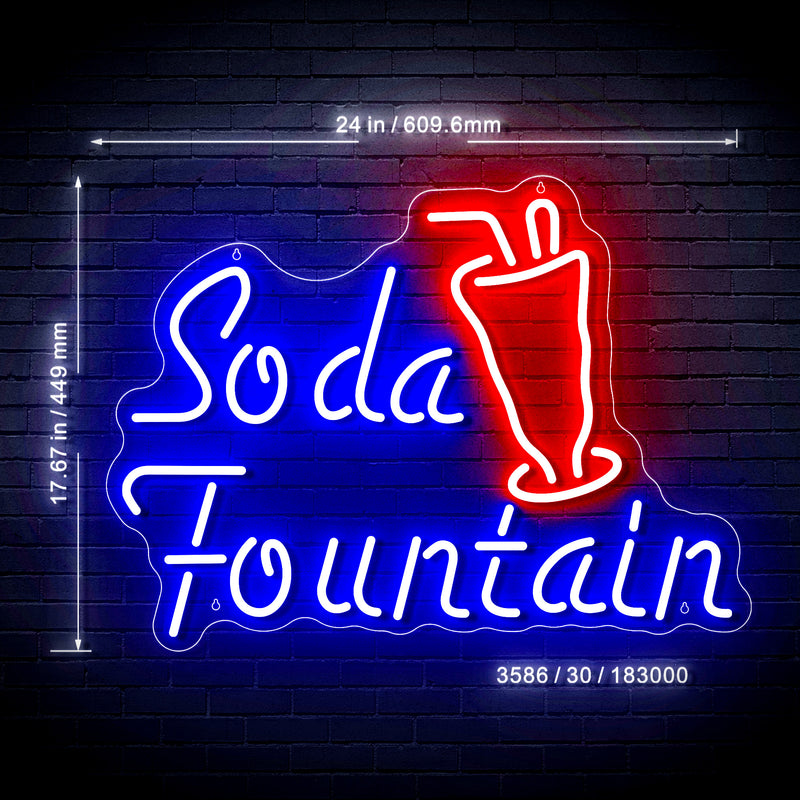 Soda Fountain Ultra-Bright LED Sign with Remote (Neon-Style, LED Technology) - LED Gift Works
