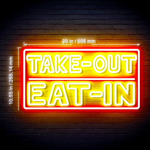 Restaurant Diner Take Out Eat In Ultra-Bright LED Sign with Remote (Neon-Style, LED Technology) - Way Up Gifts
