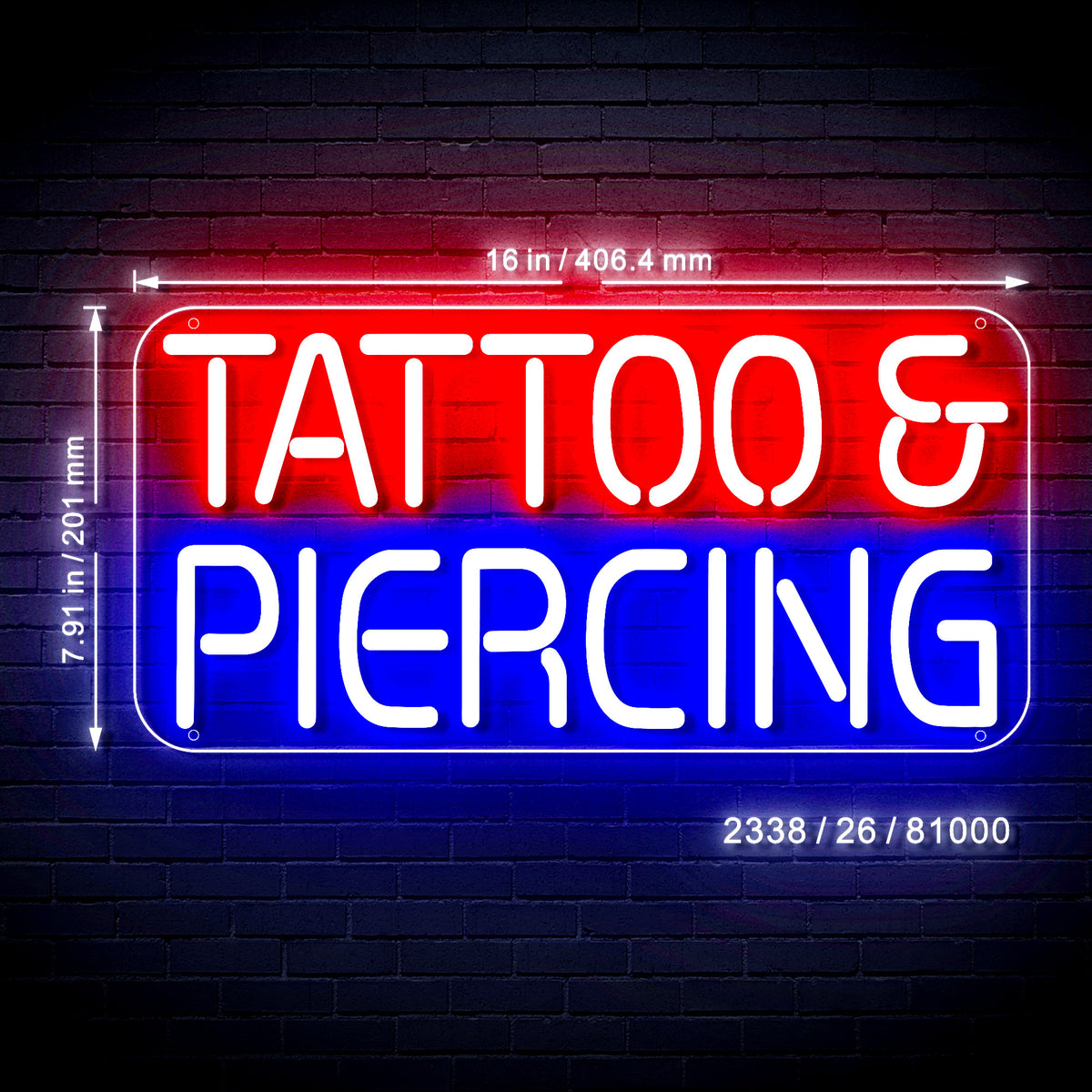 Tattoo Piercing Flex Silicone LED Sign (Neon-Style, LED Technology ...