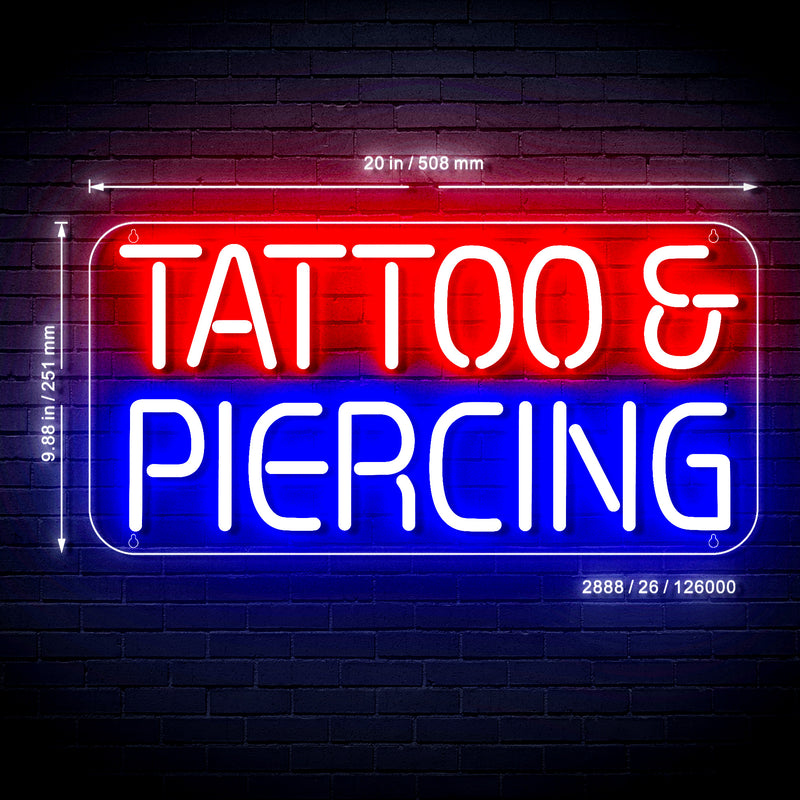 Tattoo Piercing Ultra-Bright LED Sign with Remote (Neon-Style, LED Technology) - LED Gift Works