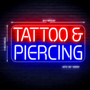 Tattoo Piercing Ultra-Bright LED Sign with Remote (Neon-Style, LED Technology) - LED Gift Works