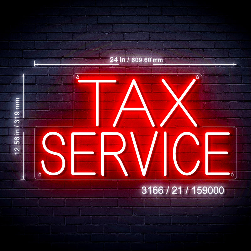 Tax Service Ultra-Bright LED Sign with Remote (Neon-Style, LED Technology) - LED Gift Works