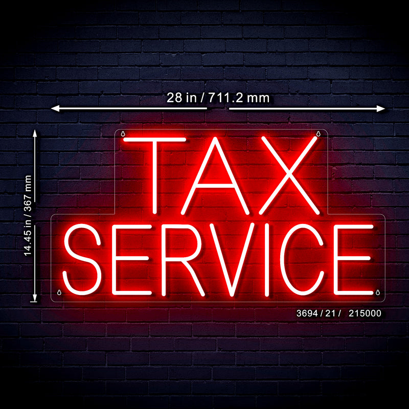 Tax Service Ultra-Bright LED Sign with Remote (Neon-Style, LED Technology) - LED Gift Works