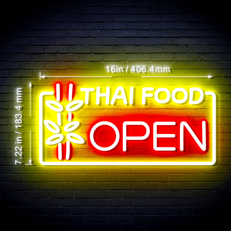 Open Restaurant Thai Food Flex Silicone LED Sign (Neon-Style, LED Technology) - LED Gift Works