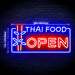 Open Restaurant Thai Food Ultra-Bright LED Sign with Remote (Neon-Style, LED Technology) - Way Up Gifts