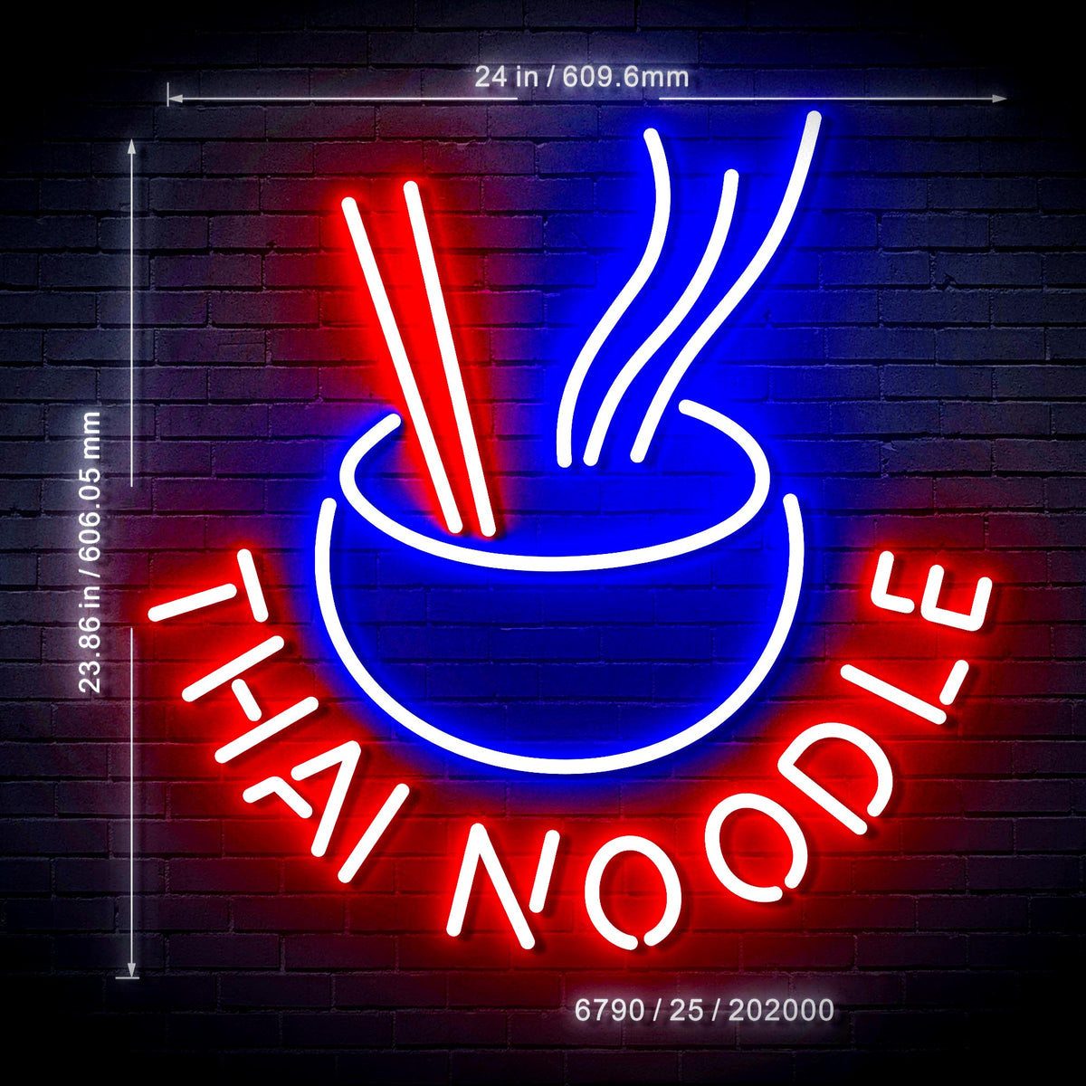 Thai Noodle Ultra-Bright LED Sign with Remote (Neon-Style, LED Technol ...